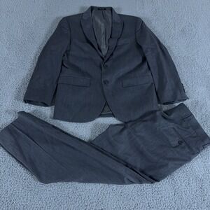 Egara 2-Piece Suit Mens 38 Short Pants 34x30 Gray Slim Fit Trousers Jacket Wool